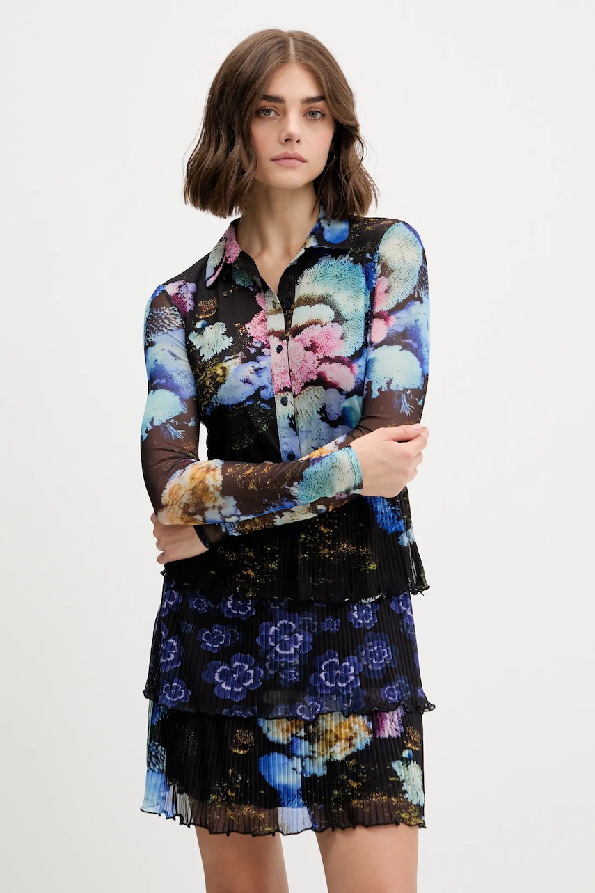 Φόρεμα Desigual CORAL LACROIX χρώμα: μαύρο, 25WWVK10