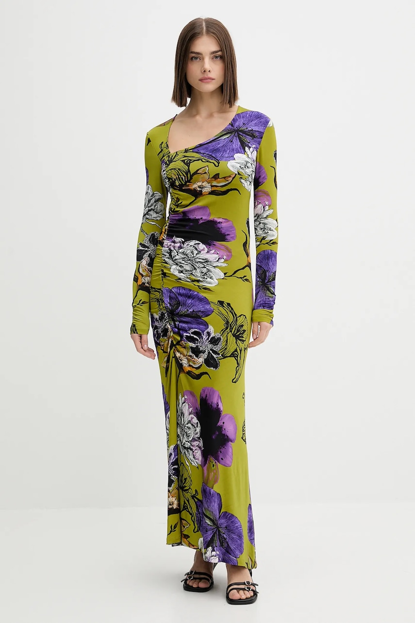 Φόρεμα Desigual NECKLINE LA χρώμα: πράσινο, 25WWVK37