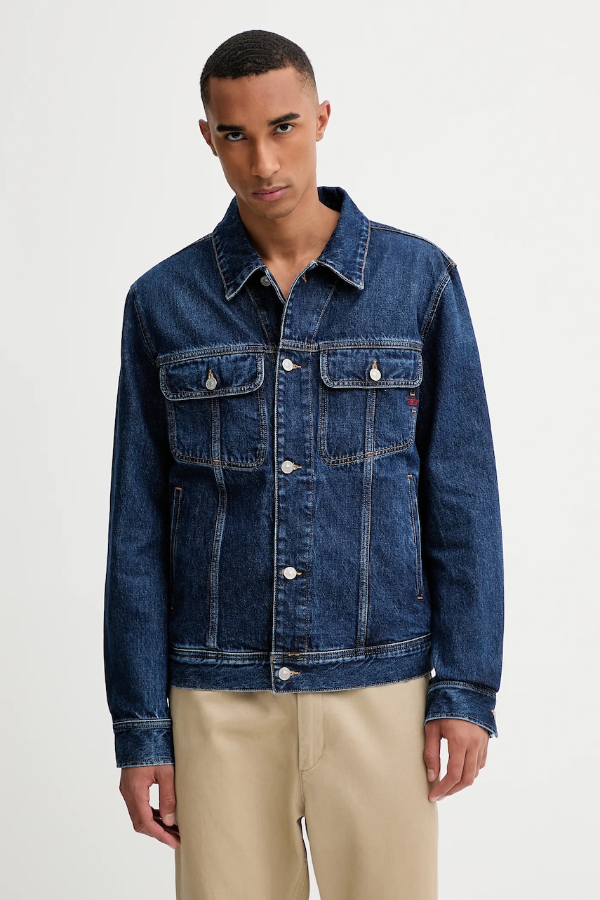Τζιν μπουφάν Diesel D-BARCY JACKET χρώμα: ναυτικό μπλε, A03885.09I27