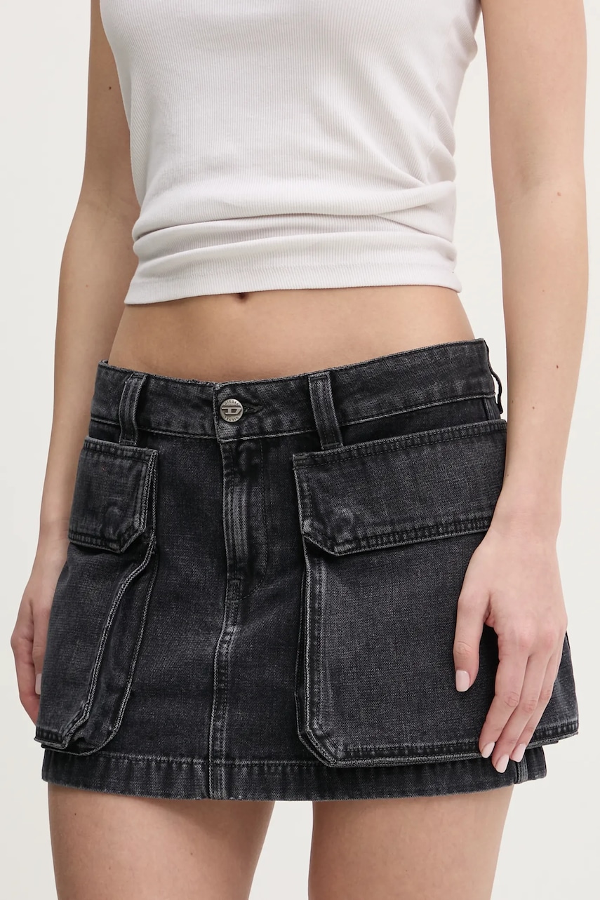 Τζιν φούστα Diesel DE-TON SKIRT χρώμα: γκρι, A15784.007Z9
