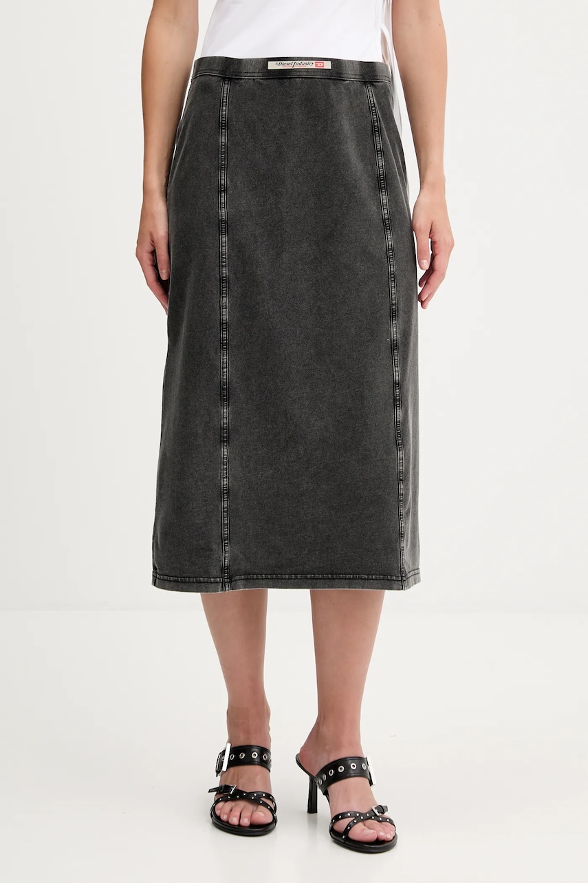 Φούστα Diesel O-ALLEGRA SKIRT χρώμα: μαύρο, A16596.0NJBJ