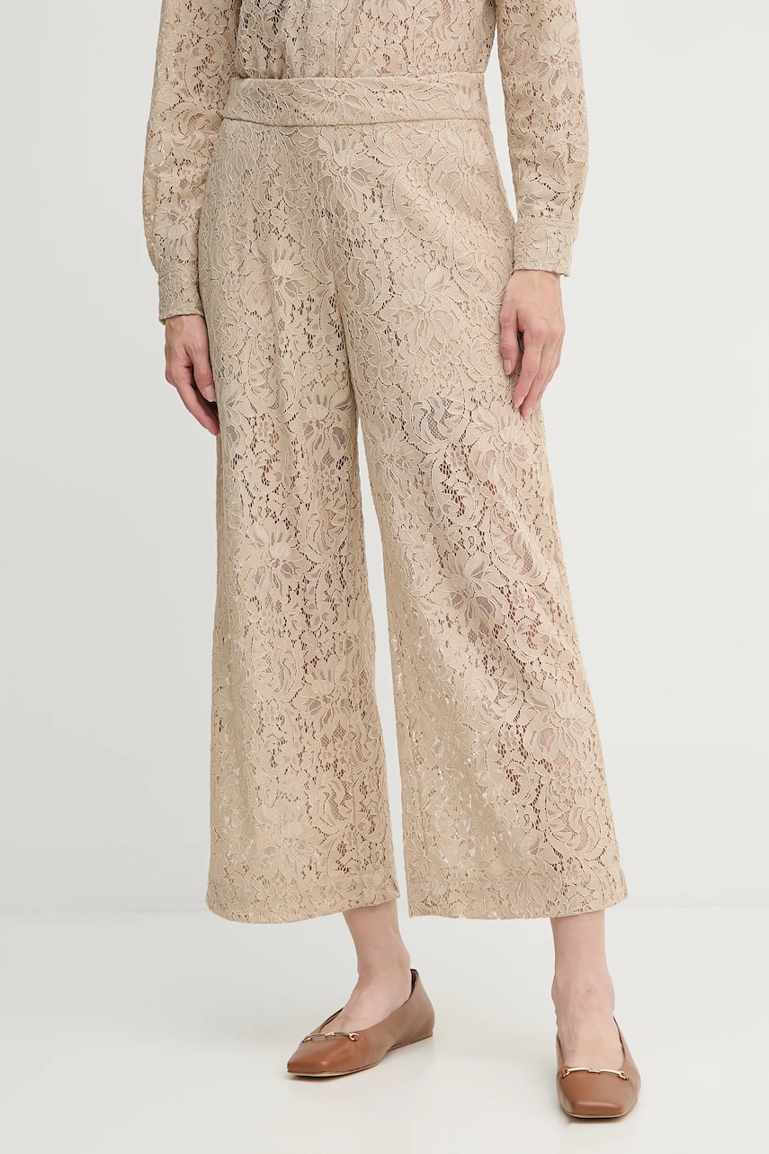 Παντελόνι Dkny χρώμα: μπεζ, DJ5P3081