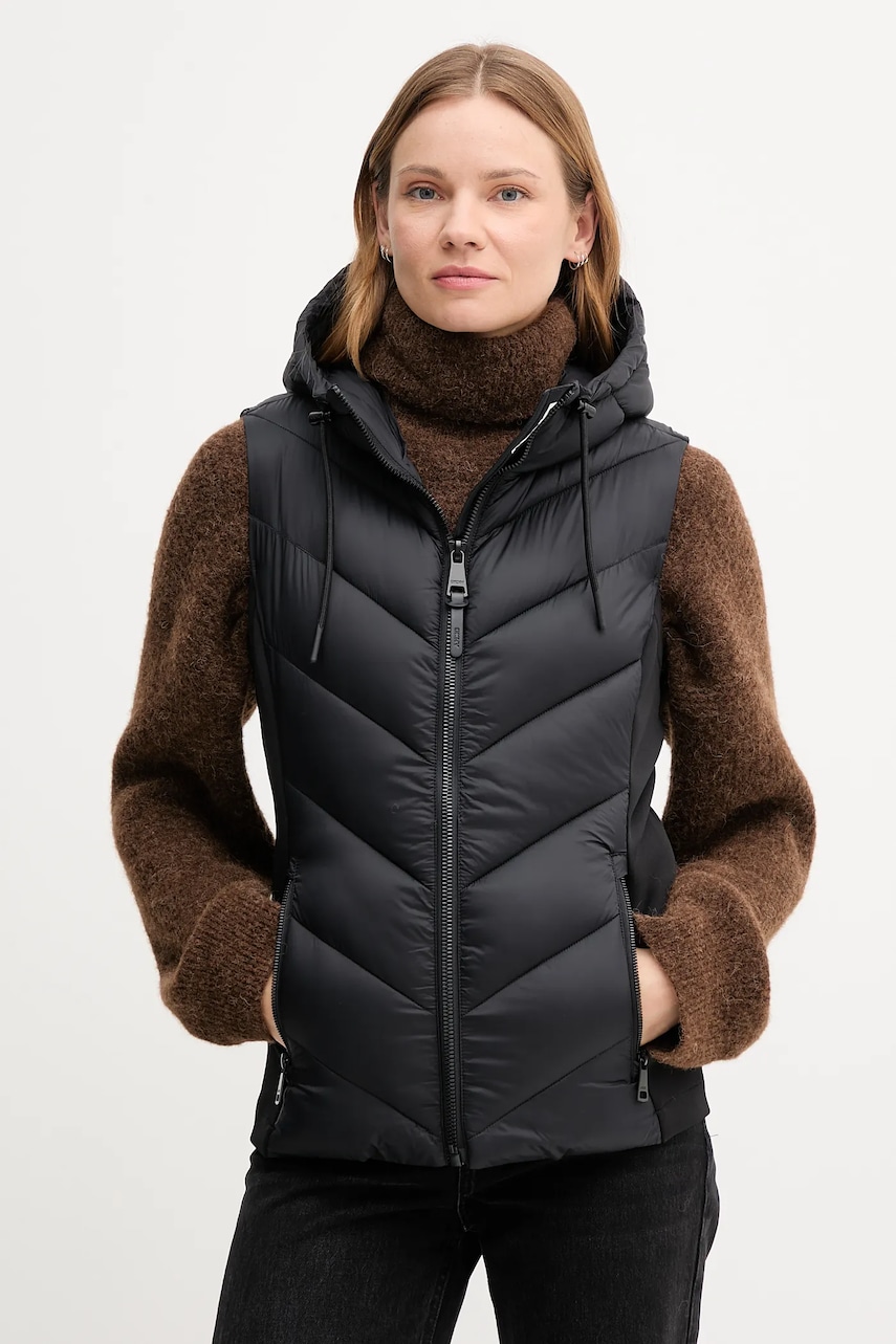 Αμάνικο μπουφάν Dkny χρώμα: μαύρο, DLEMPW23