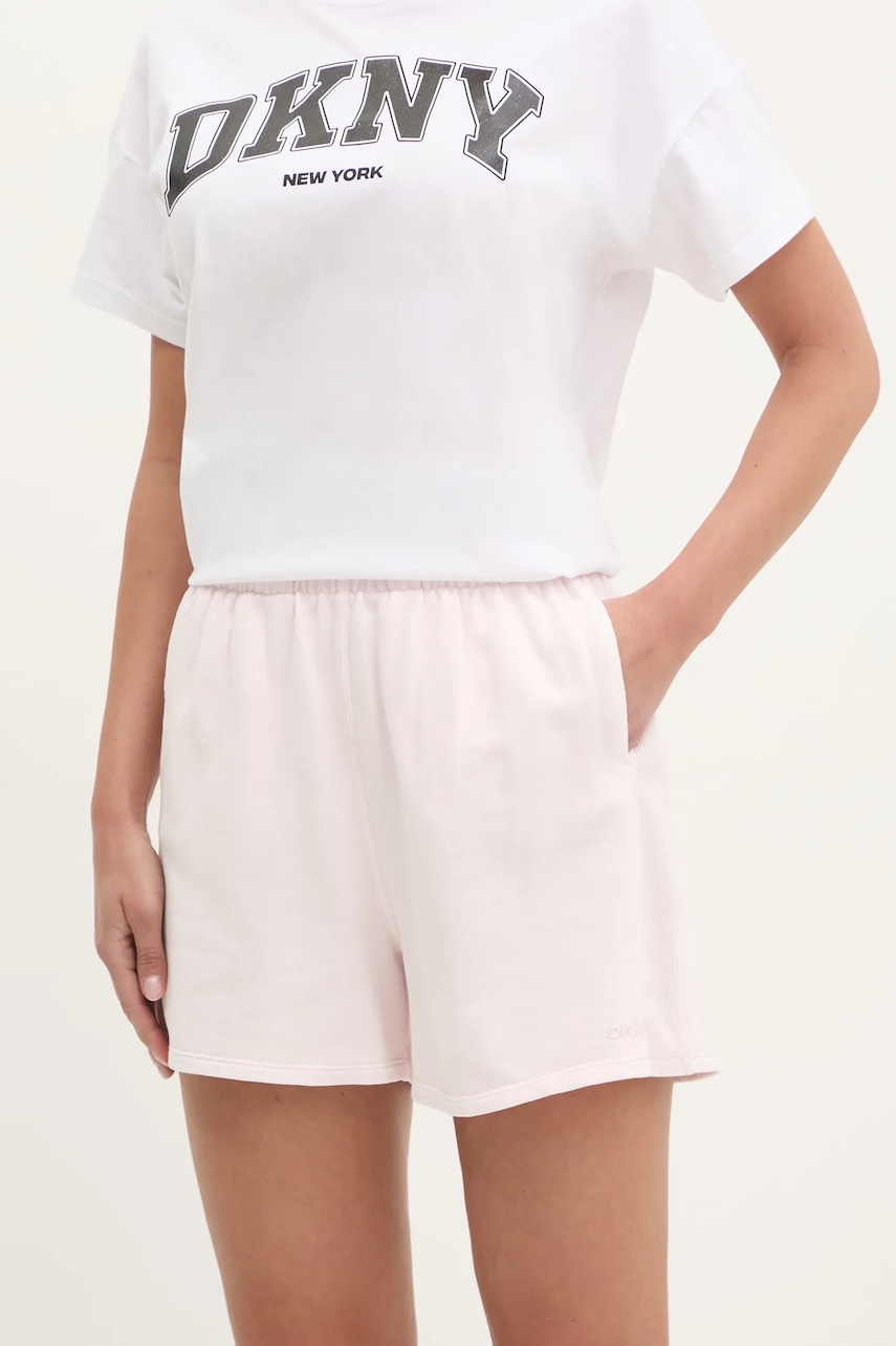 Βαμβακερό σορτσάκι Dkny χρώμα: ροζ, DP5S5243