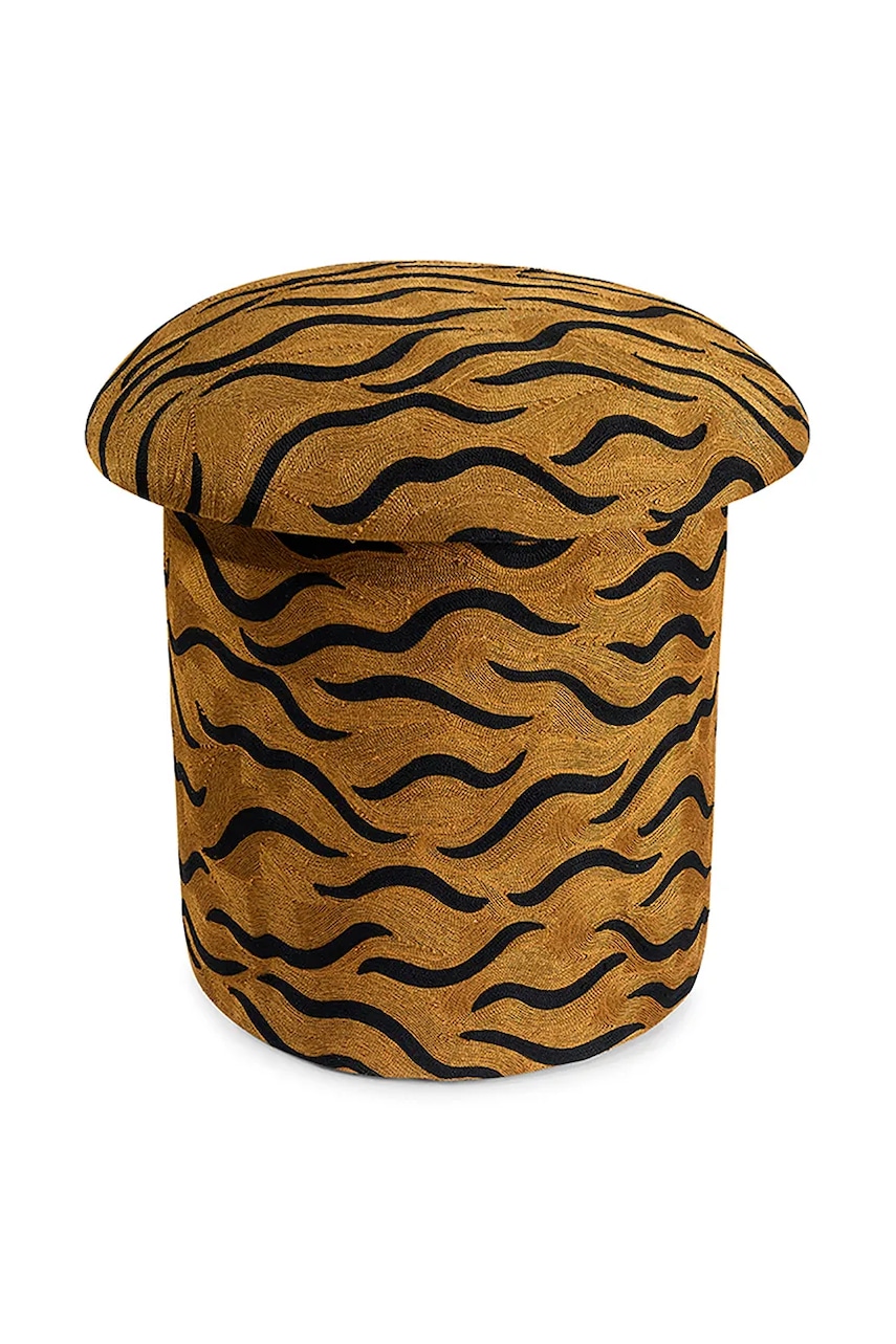 Πουφ Doing Goods Maya Tiger Embroidered χρώμα: καφέ