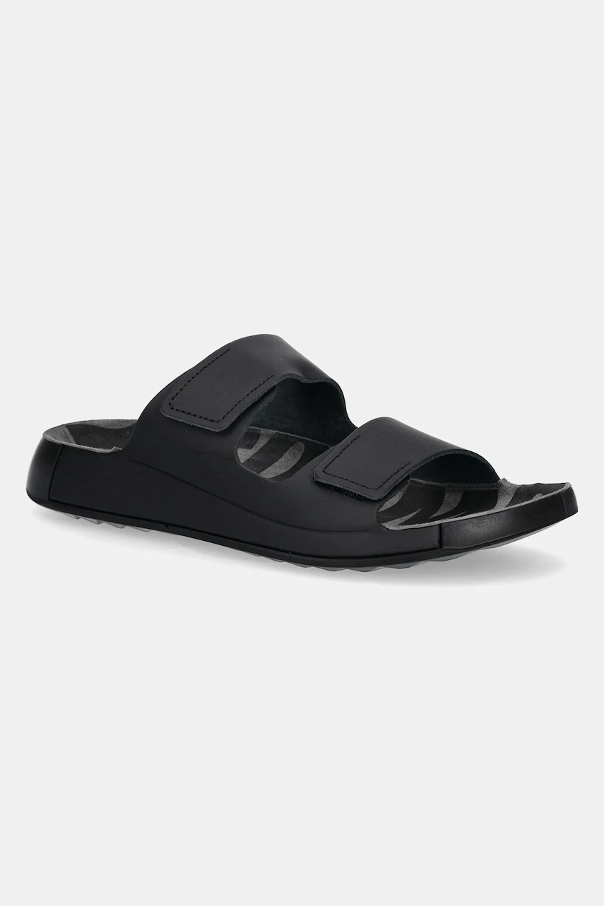 Δερμάτινες παντόφλες Ecco Cozmo 2-Strap χρώμα: μαύρο, 500904-01001