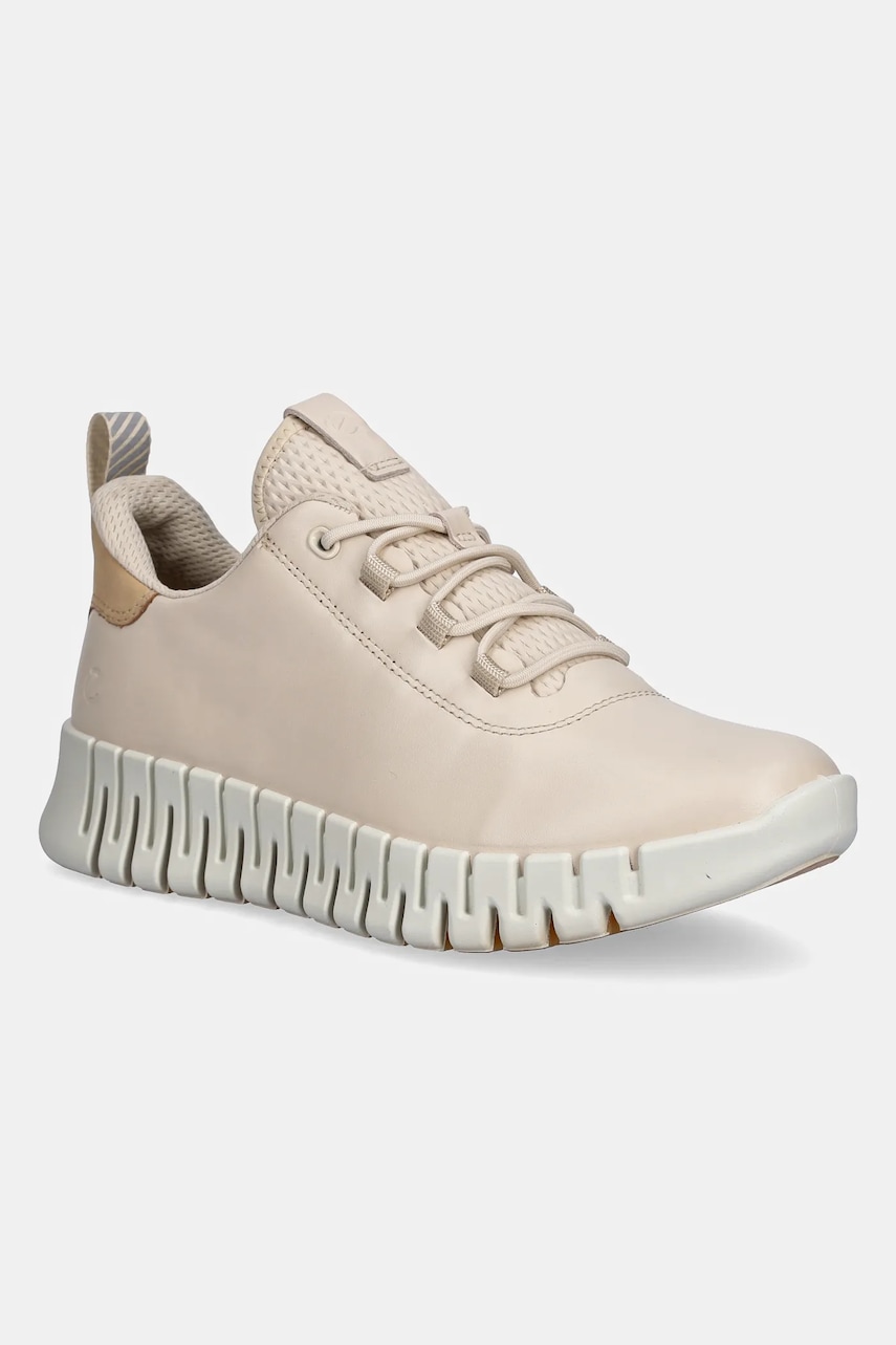 Δερμάτινα αθλητικά παπούτσια Ecco Gruuv Sneaker Lea χρώμα: μπεζ, 218203-60720