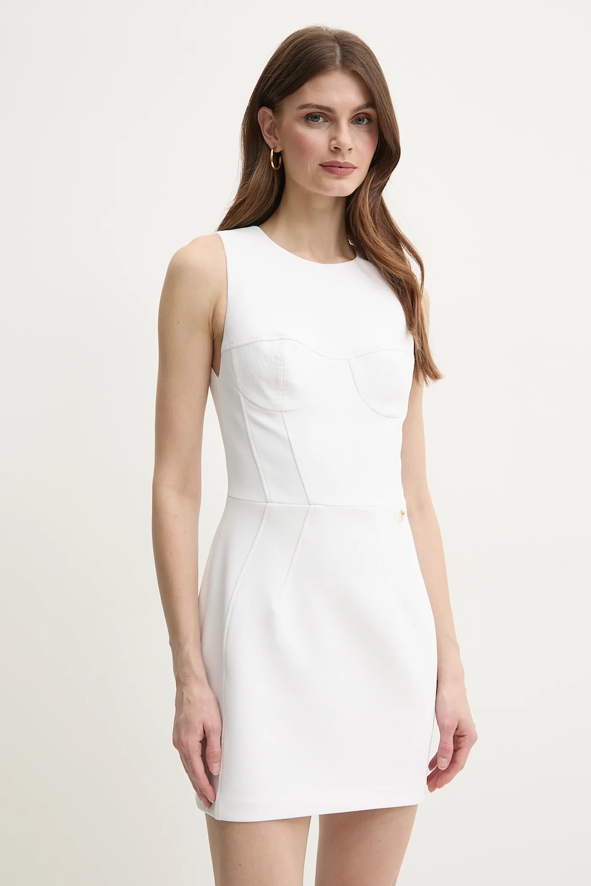 Φόρεμα Elisabetta Franchi χρώμα: άσπρο, AB74751E2