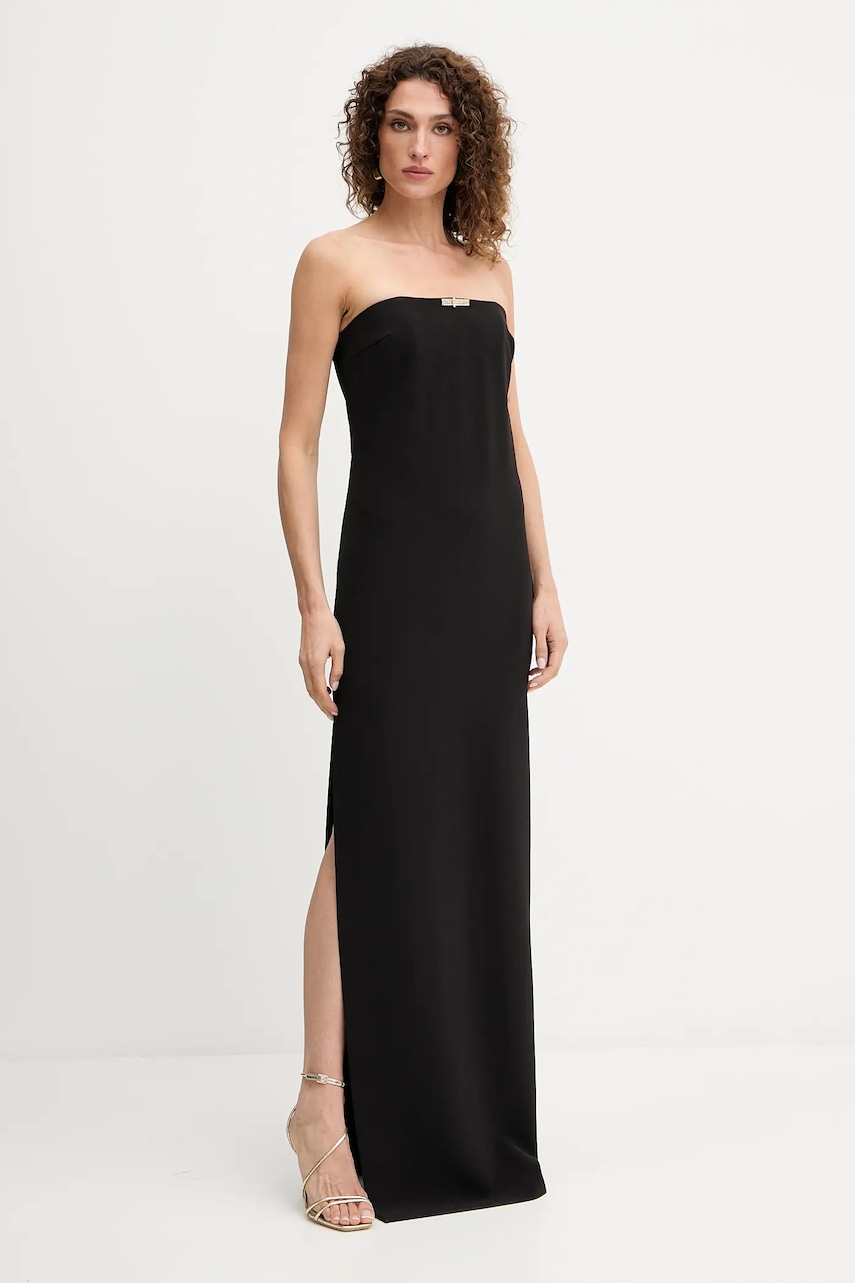 Φόρεμα Elisabetta Franchi χρώμα: μαύρο, AB84852E3