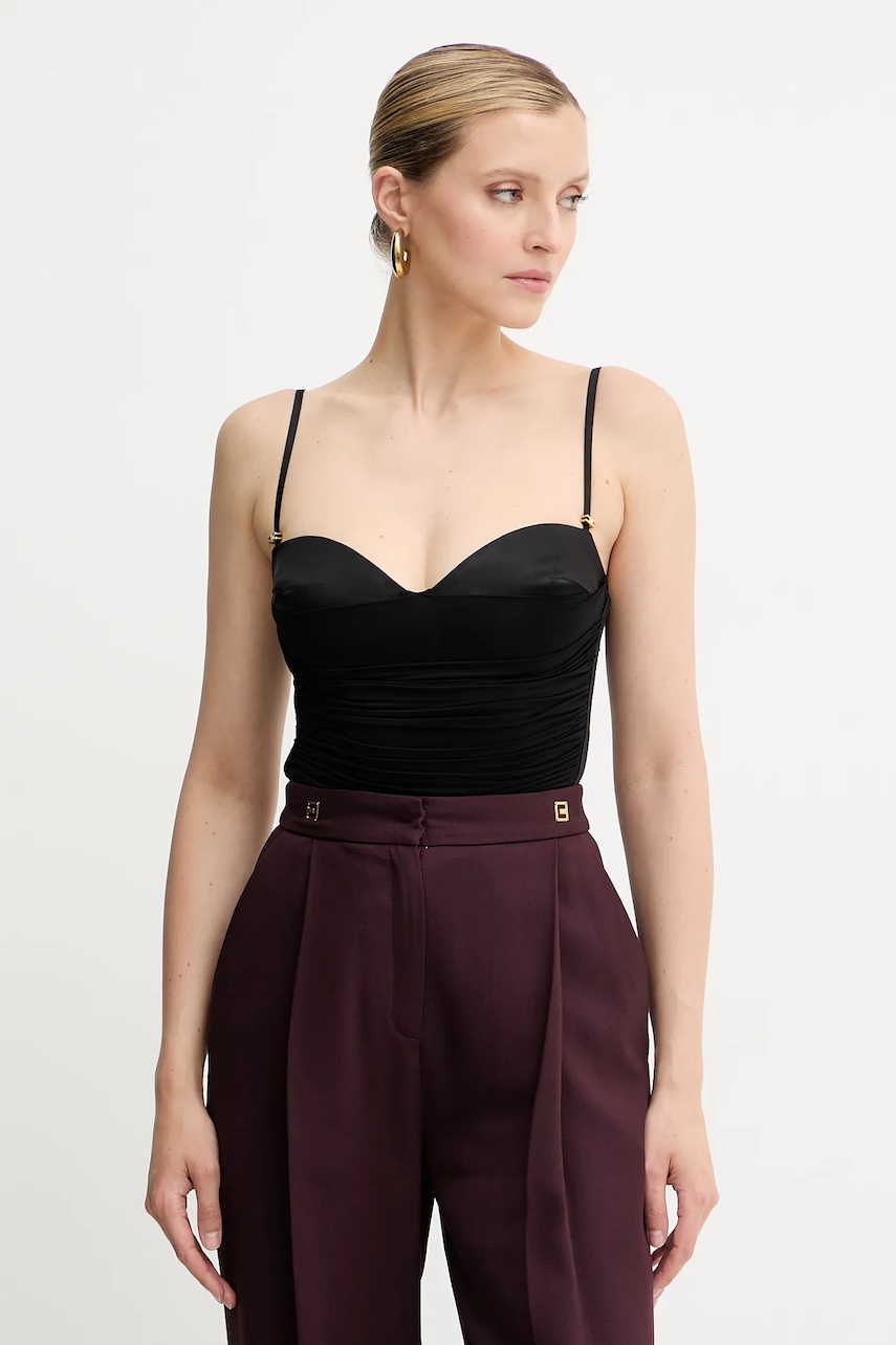 Κορμάκι Elisabetta Franchi χρώμα: μαύρο, BO00456E2