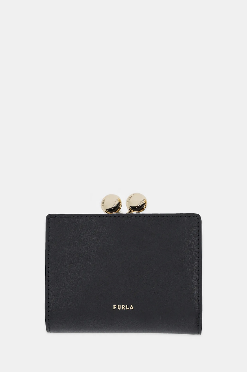 Δερμάτινο πορτοφόλι Furla χρώμα: μαύρο, WP00541.BX3104.O6000