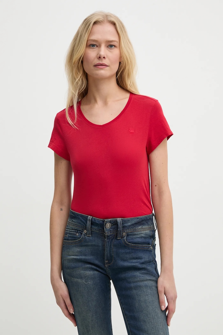 Βαμβακερό μπλουζάκι G-Star Raw χρώμα: κόκκινο, D24533-4107