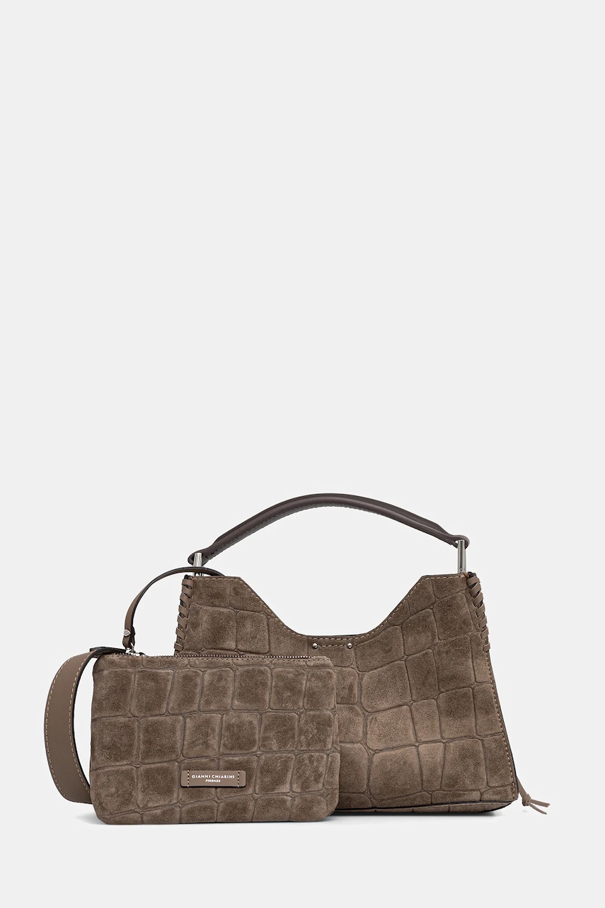 Τσάντα σουέτ Gianni Chiarini AURORA χρώμα: καφέ, BS.11845.CM