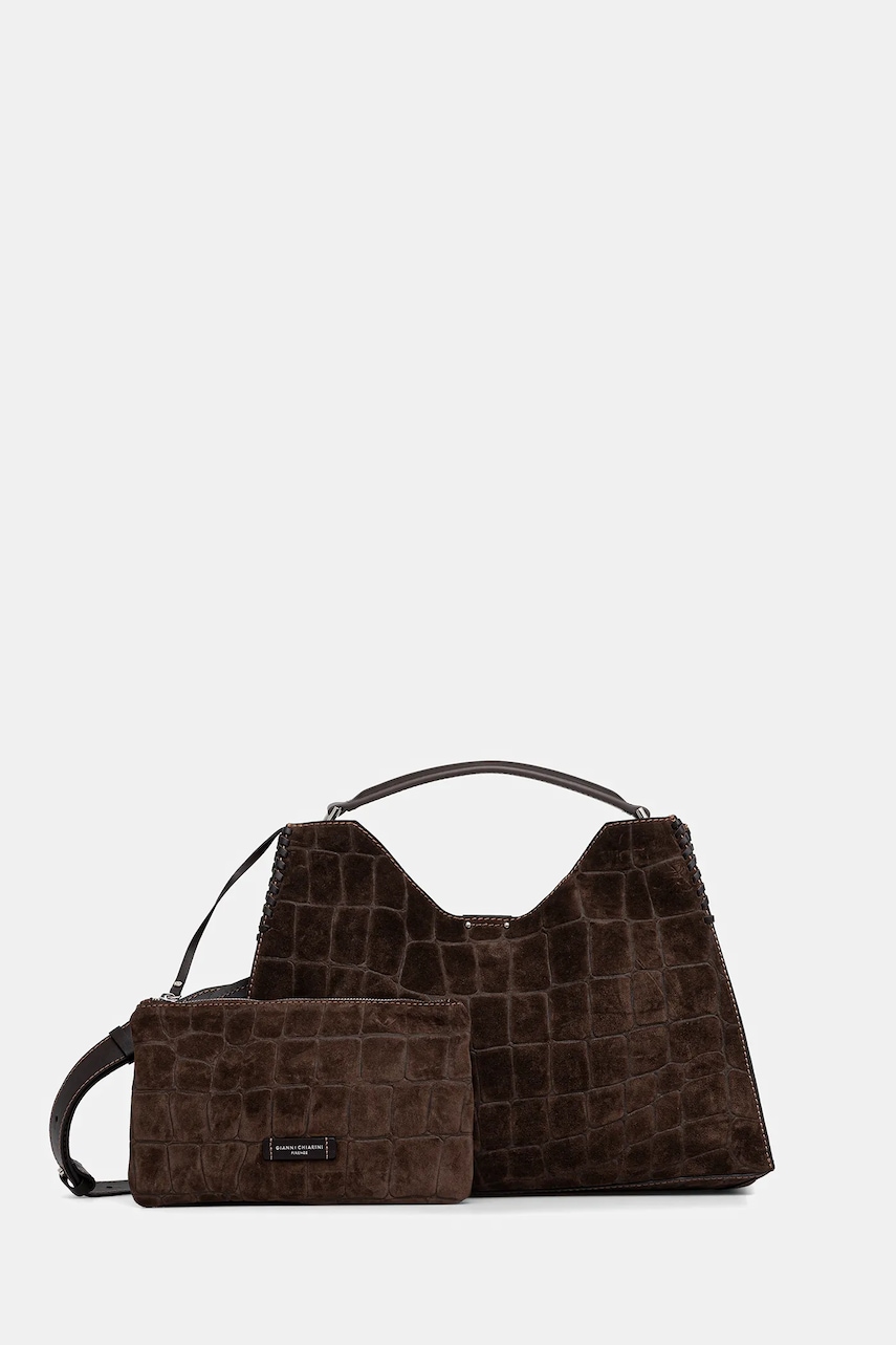 Τσάντα σουέτ Gianni Chiarini AURORA χρώμα: καφέ, BS.11846.CM