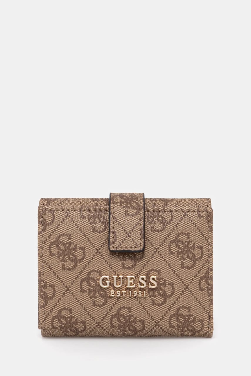 Πορτοφόλι Guess LAUREL χρώμα: μπεζ, SWSG74 59138