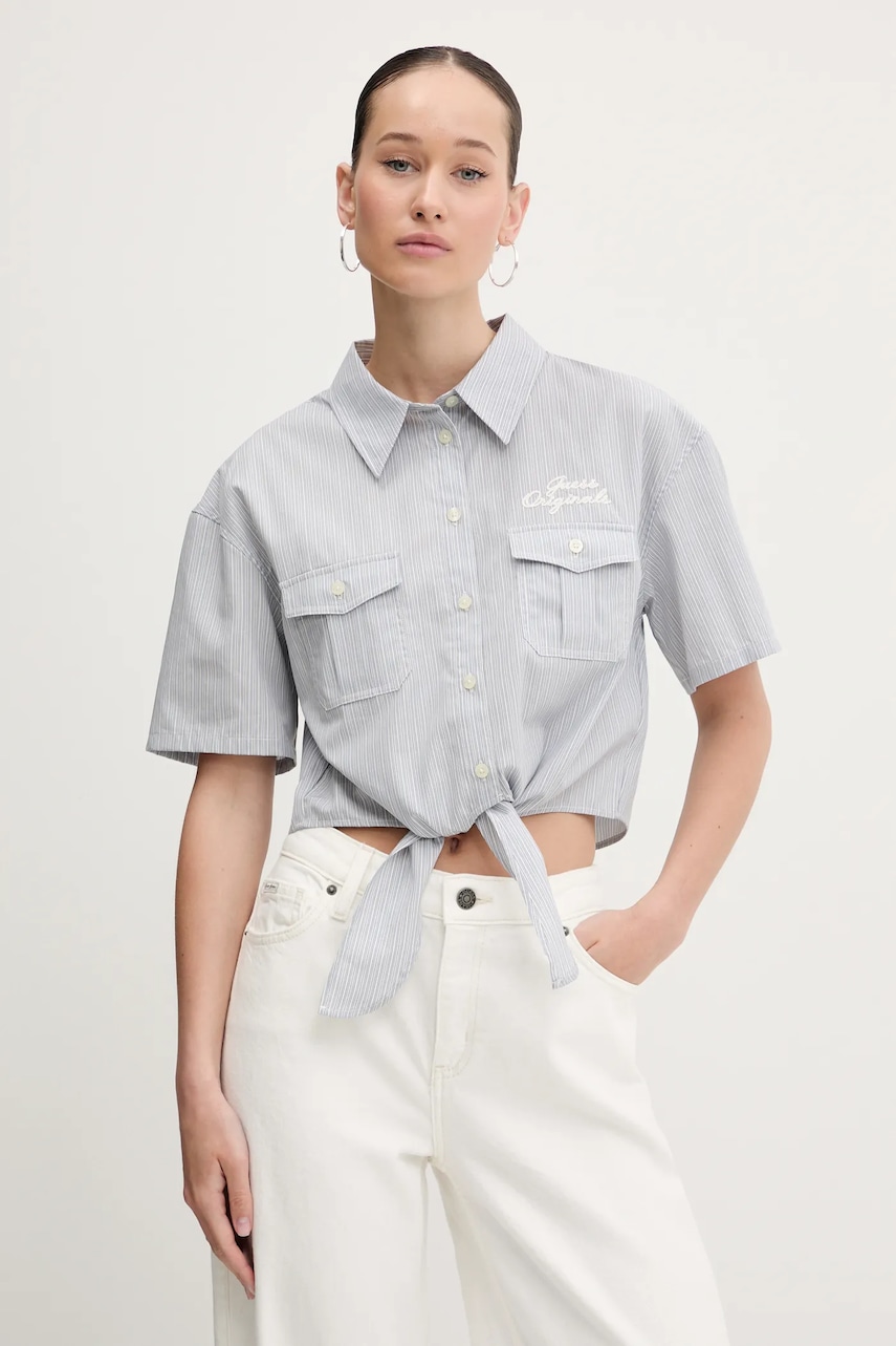 Βαμβακερό πουκάμισο Guess Originals χρώμα: μπλε, W5GH0M WH7Q1