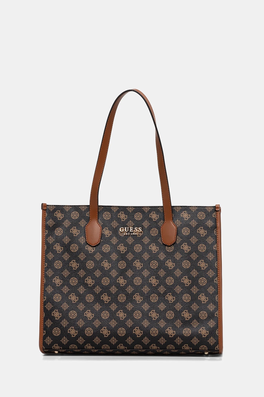 Τσάντα Guess SILVANA χρώμα: μαύρο, HWPG86 65240