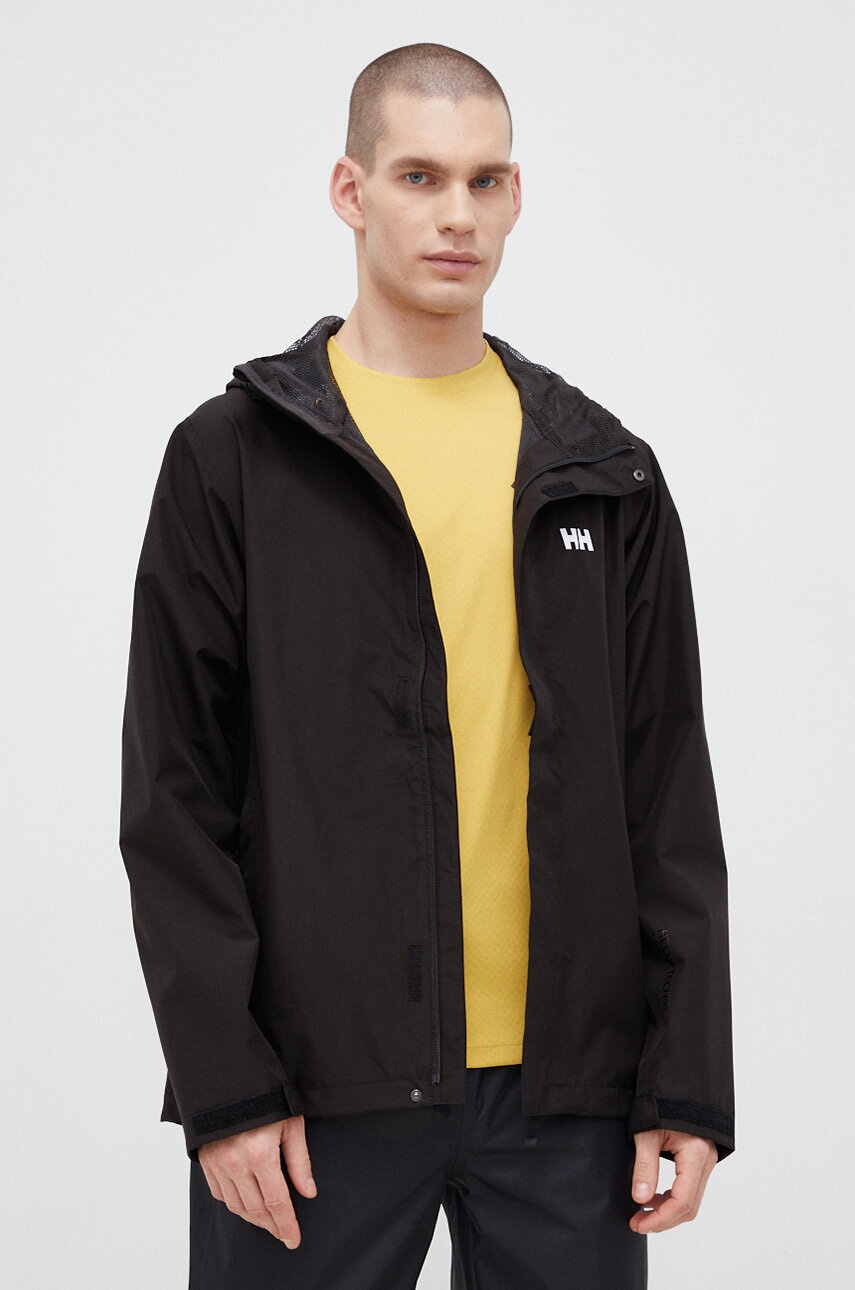 Αδιάβροχο μπουφάν Helly Hansen Portland ανδρικό, χρώμα: μαύρο