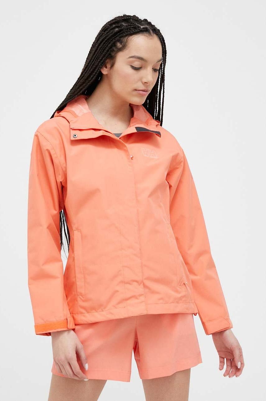 Αδιάβροχο μπουφάν Helly Hansen Seven γυναικείο, χρώμα: πορτοκαλί, 62066