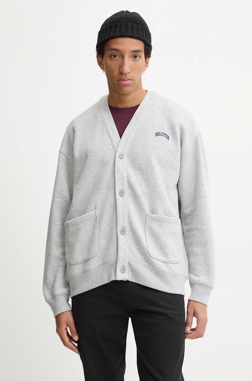 Μπλούζα Hollister Co. χρώμα: γκρι, KI322-4156