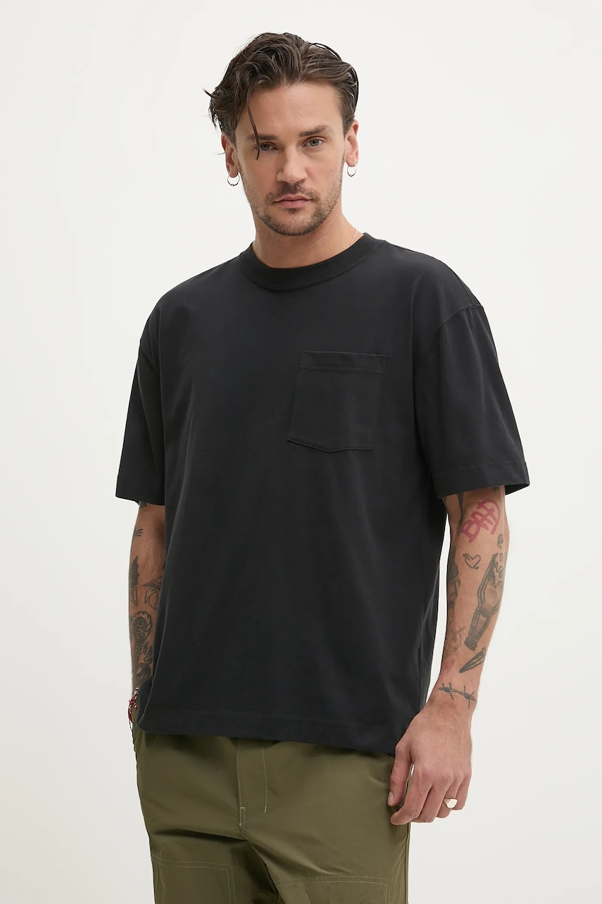 Βαμβακερό μπλουζάκι Hollister Co. ανδρικό, χρώμα: μαύρο, KI324-5062