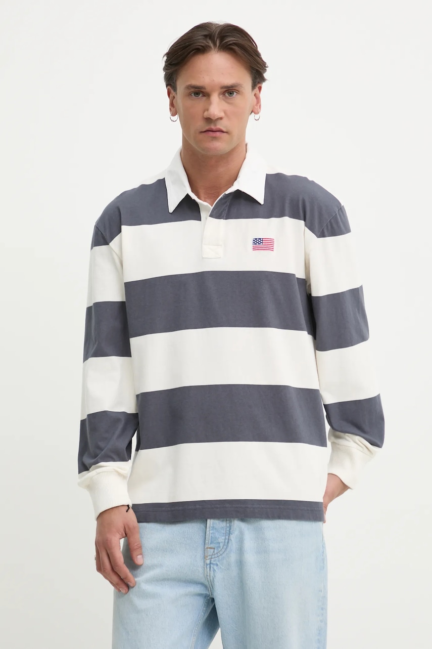 Βαμβακερή μπλούζα με μακριά μανίκια Hollister Co. χρώμα: γκρι, KI324-5181