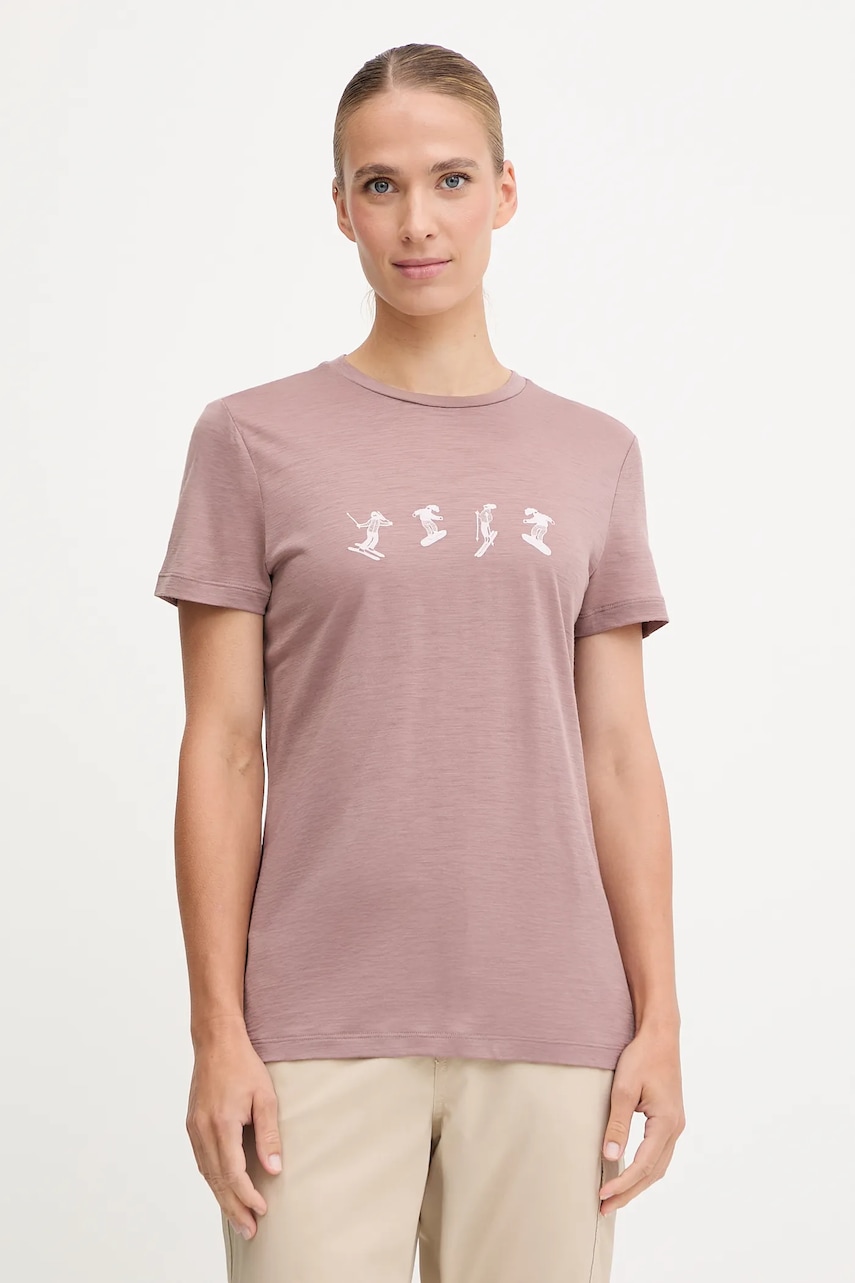 Αθλητικό μπλουζάκι Icebreaker Merino 150 Tech Lite χρώμα: ροζ, IB0A57CB0GV1