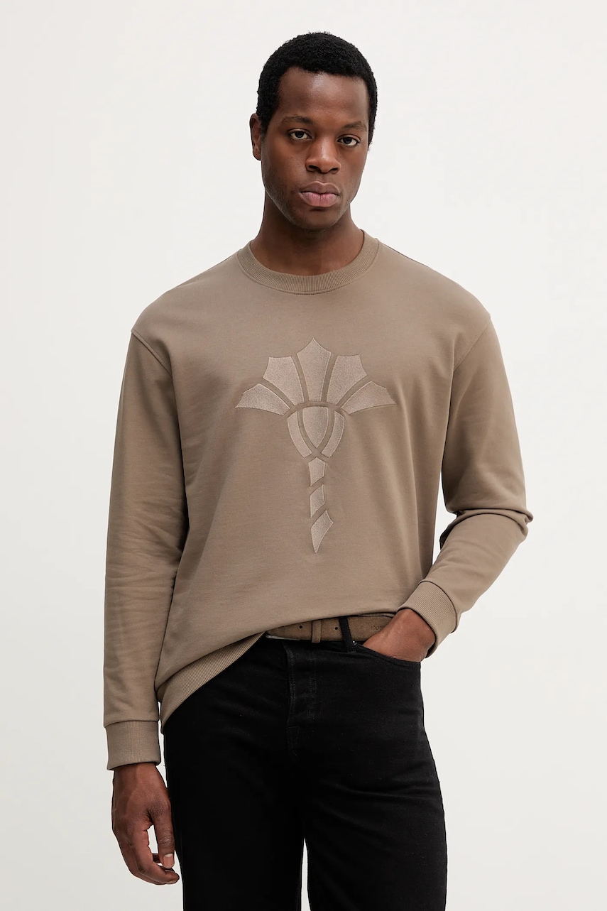 Βαμβακερή μπλούζα Joop! χρώμα: καφέ, 30046988