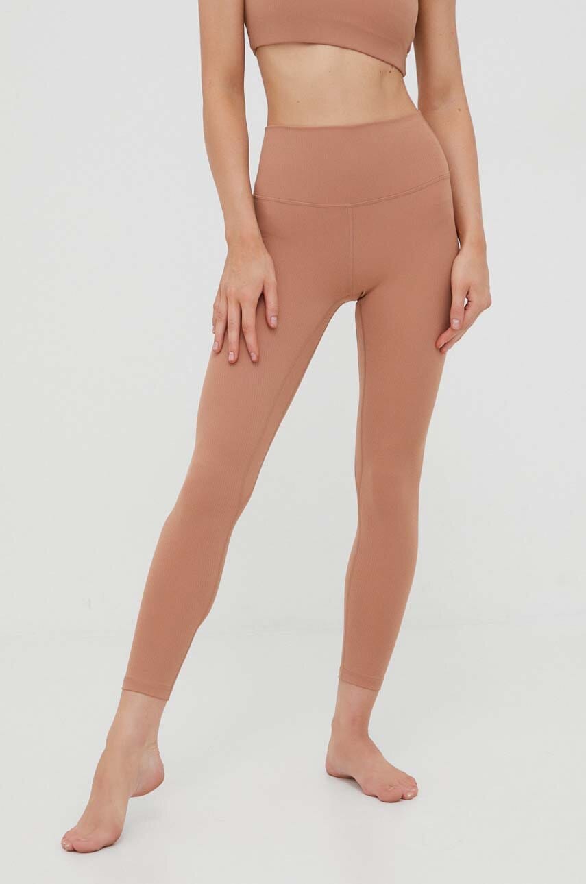 Κολάν γιόγκα JOYINME Unity Ribbed χρώμα: μπεζ