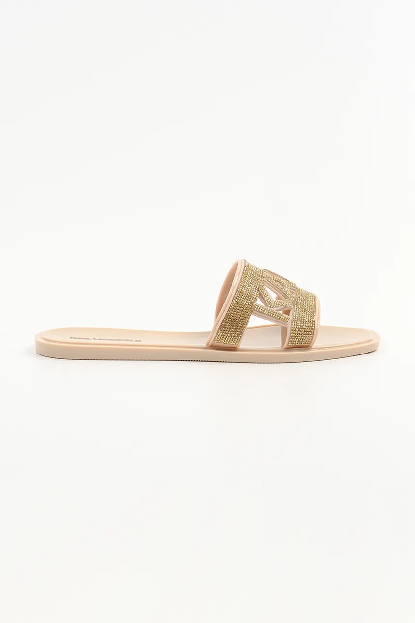 Παντόφλες Karl Lagerfeld JELLY III χρώμα: χρυσαφί, KL80005S