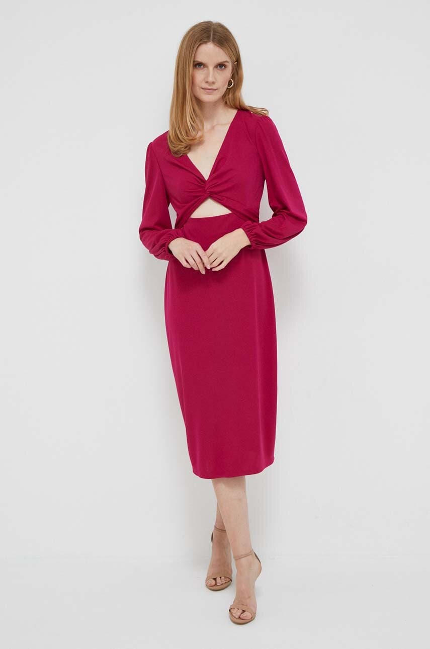 Φόρεμα Lauren Ralph Lauren χρώμα: ροζ