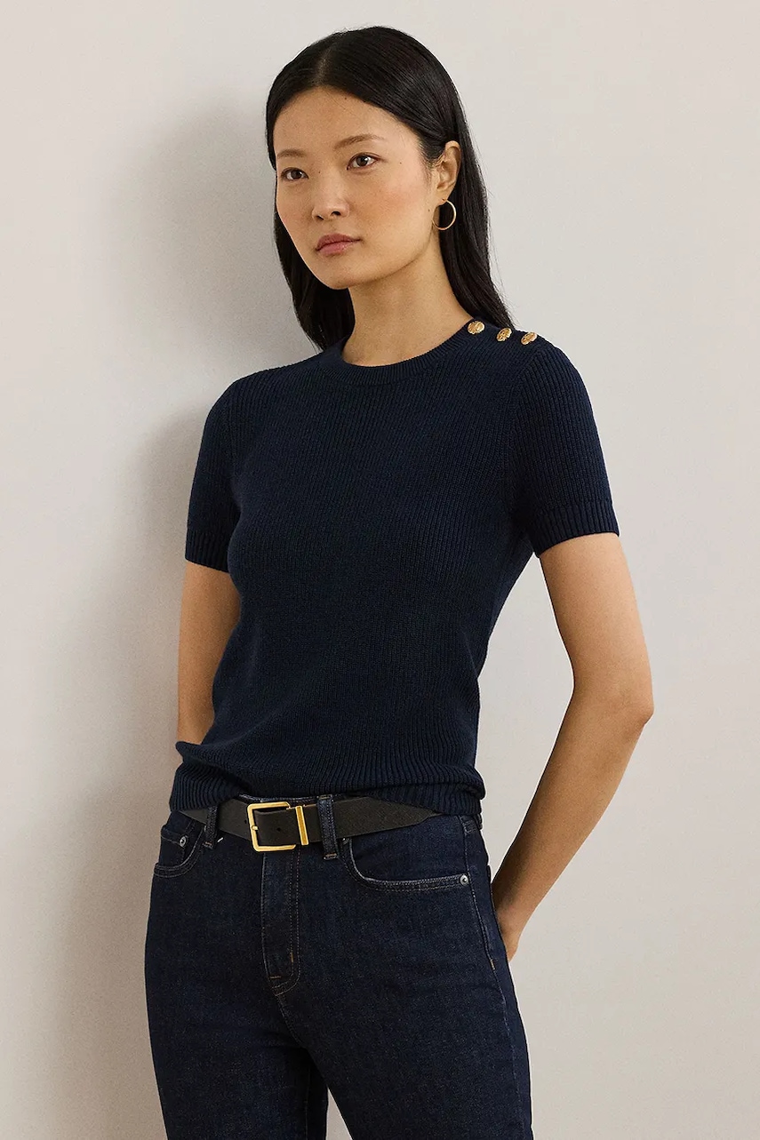 Βαμβακερό πουλόβερ Lauren Ralph Lauren χρώμα: ναυτικό μπλε, 200957474