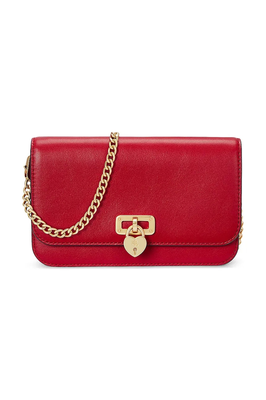 Δερμάτινο πορτοφόλι Lauren Ralph Lauren γυναικεία, χρώμα: κόκκινο, 432962115