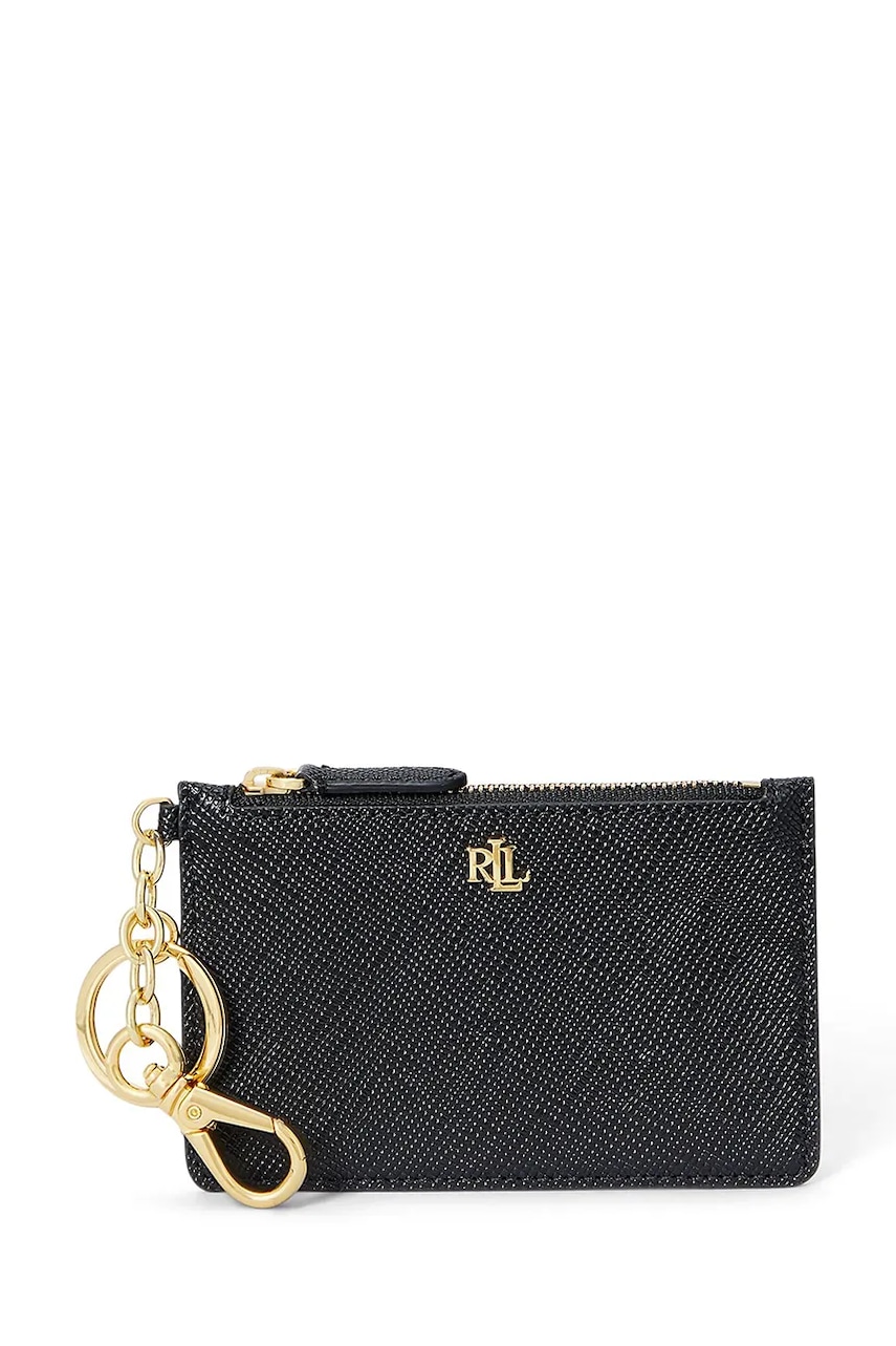 Δερμάτινο πορτοφόλι Lauren Ralph Lauren χρώμα: μαύρο, 432966789