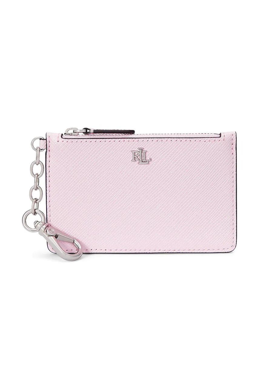 Δερμάτινο πορτοφόλι Lauren Ralph Lauren χρώμα: ροζ, 432966789