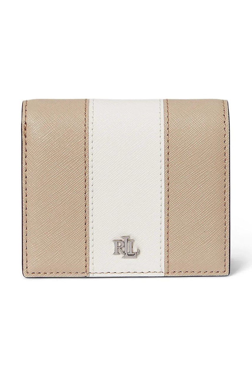 Δερμάτινο πορτοφόλι Lauren Ralph Lauren χρώμα: μπεζ, 432974514