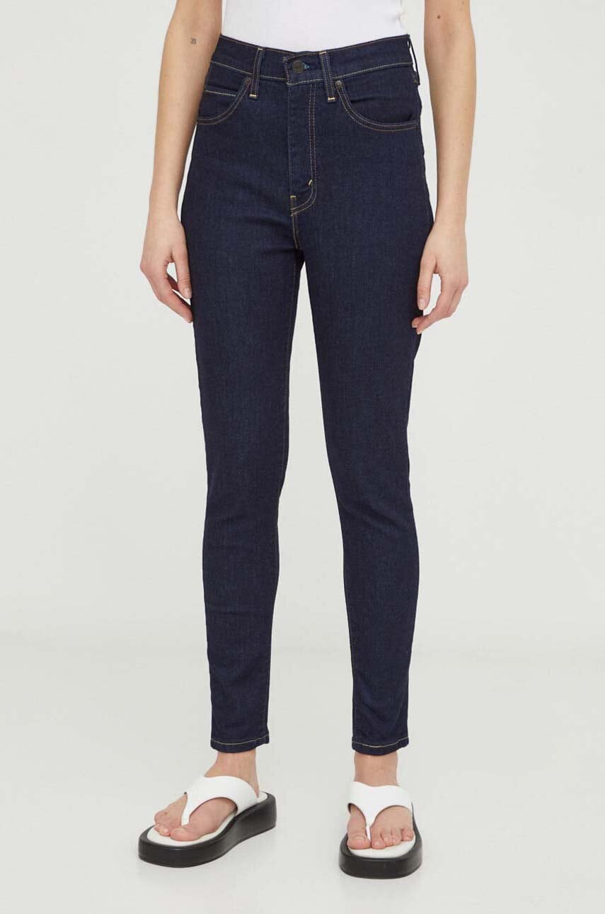 Τζιν παντελόνι Levi's RETRO HIGH SKINNY χρώμα: ναυτικό μπλε