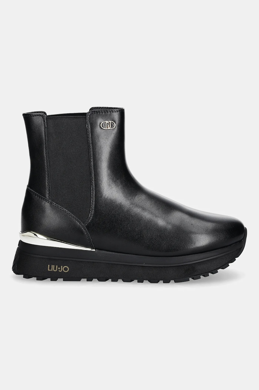 Δερμάτινες μπότες τσέλσι Liu Jo LIU JO MAXI WONDER 95 γυναικεία, χρώμα: μαύρο, BF5001PX24122222