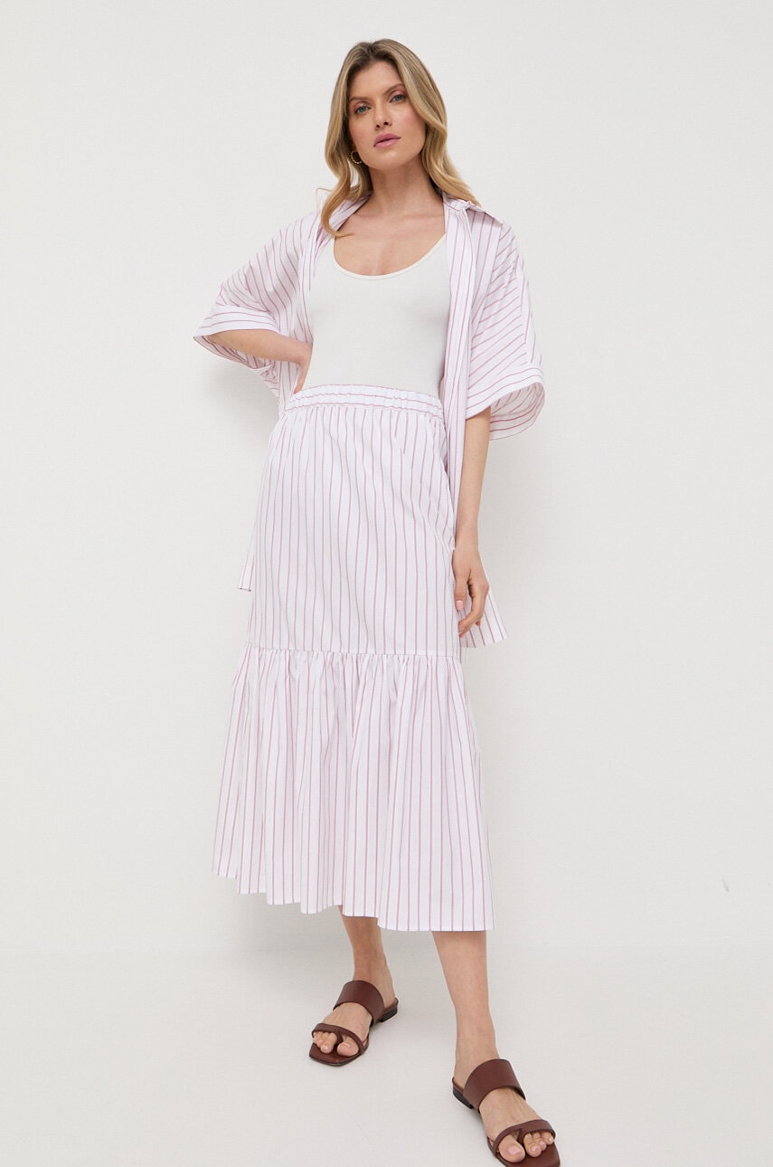 Βαμβακερή φούστα Max Mara Leisure χρώμα: άσπρο