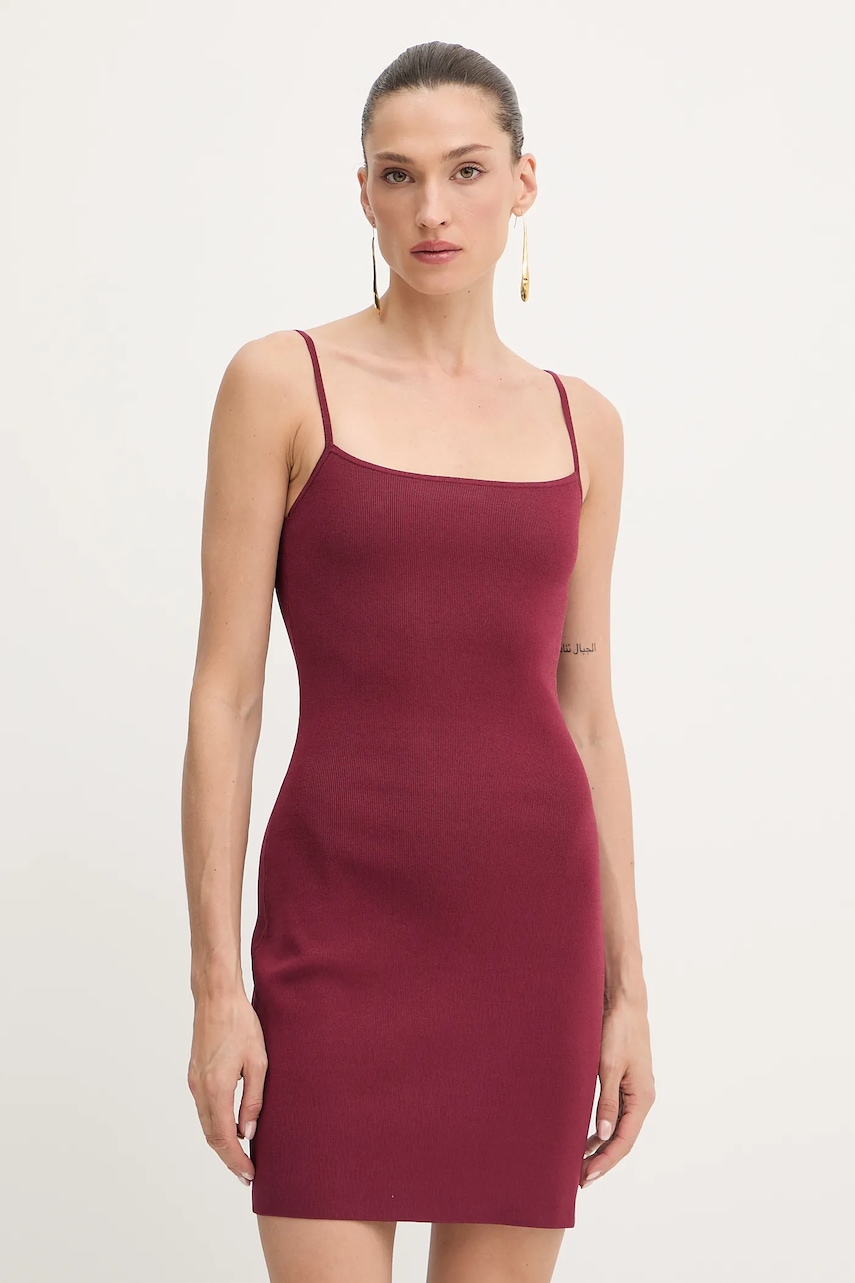 Φόρεμα MICHAEL Michael Kors χρώμα: μπορντό, MT5833Z33D