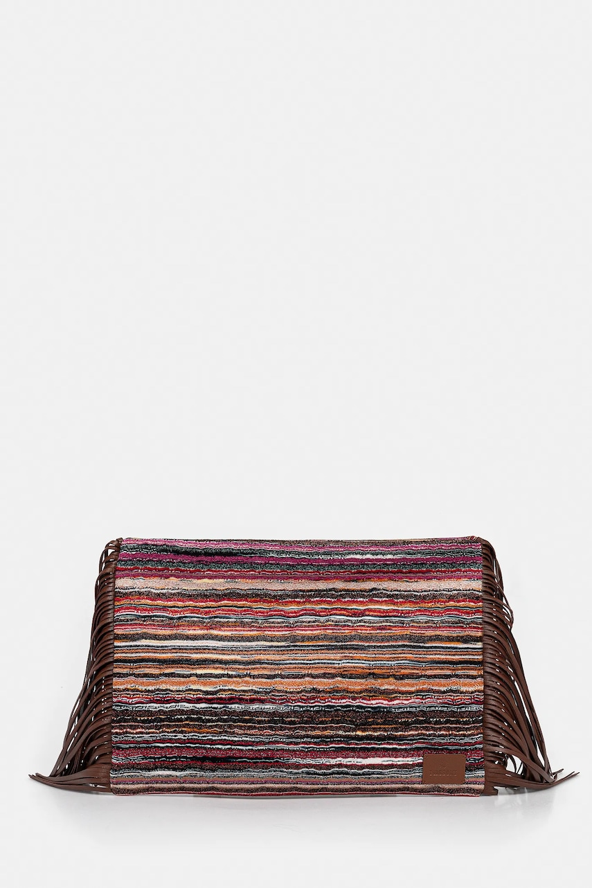 Τσάντα Missoni Clutch Fringes χρώμα: καφέ, MI10064F