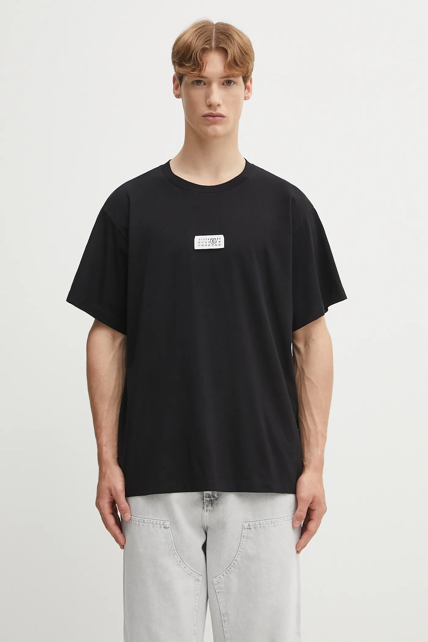 Βαμβακερό μπλουζάκι MM6 Maison Margiela x MM6 Wardro ανδρικό, χρώμα: μαύρο, SH0GC0032.S24312.900