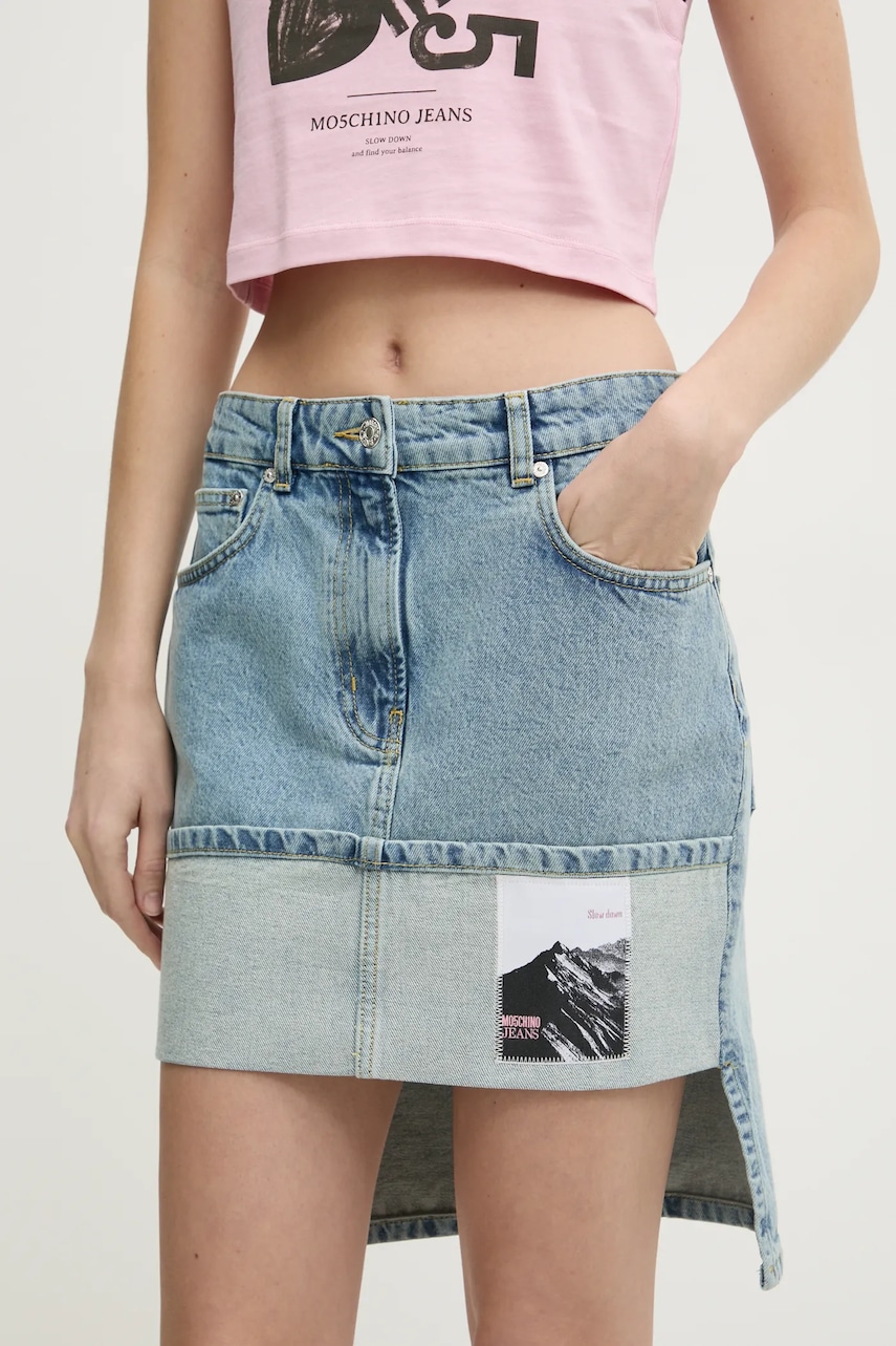 Τζιν φούστα Moschino Jeans χρώμα: μπλε, 0112 3217
