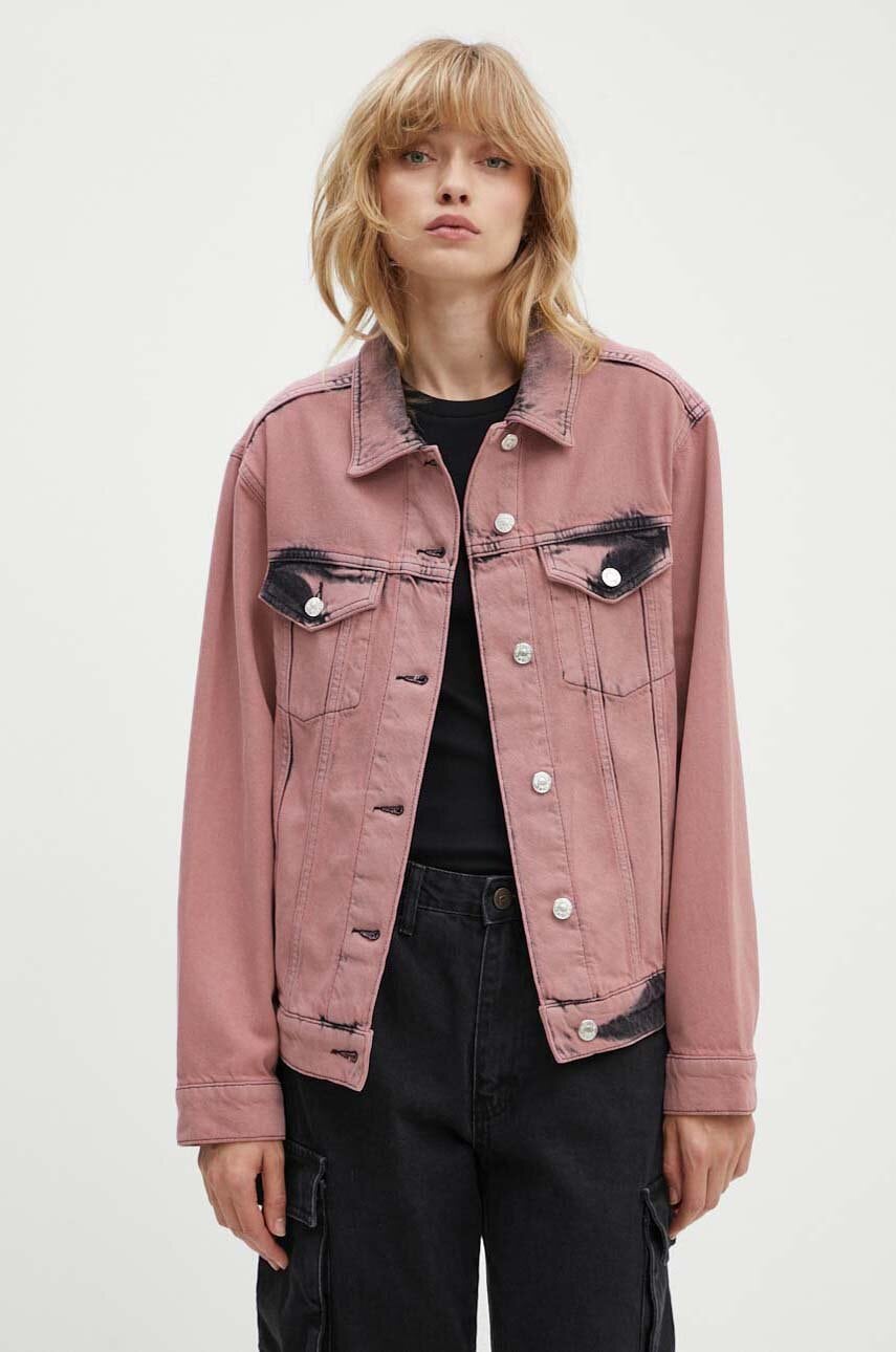 Τζιν μπουφάν Moschino Jeans χρώμα: ροζ, 0502.8222