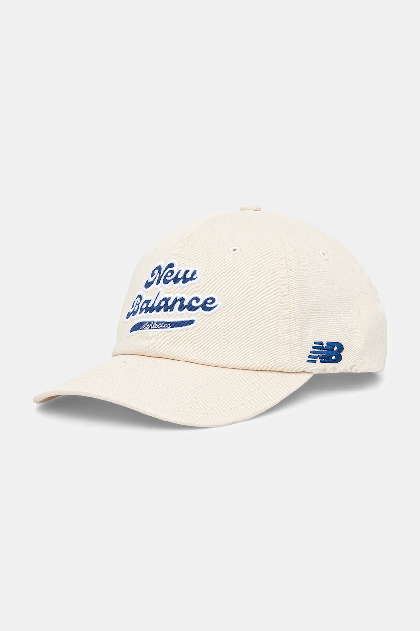 Βαμβακερό καπέλο του μπέιζμπολ New Balance χρώμα: μπεζ, LAH53000PEF