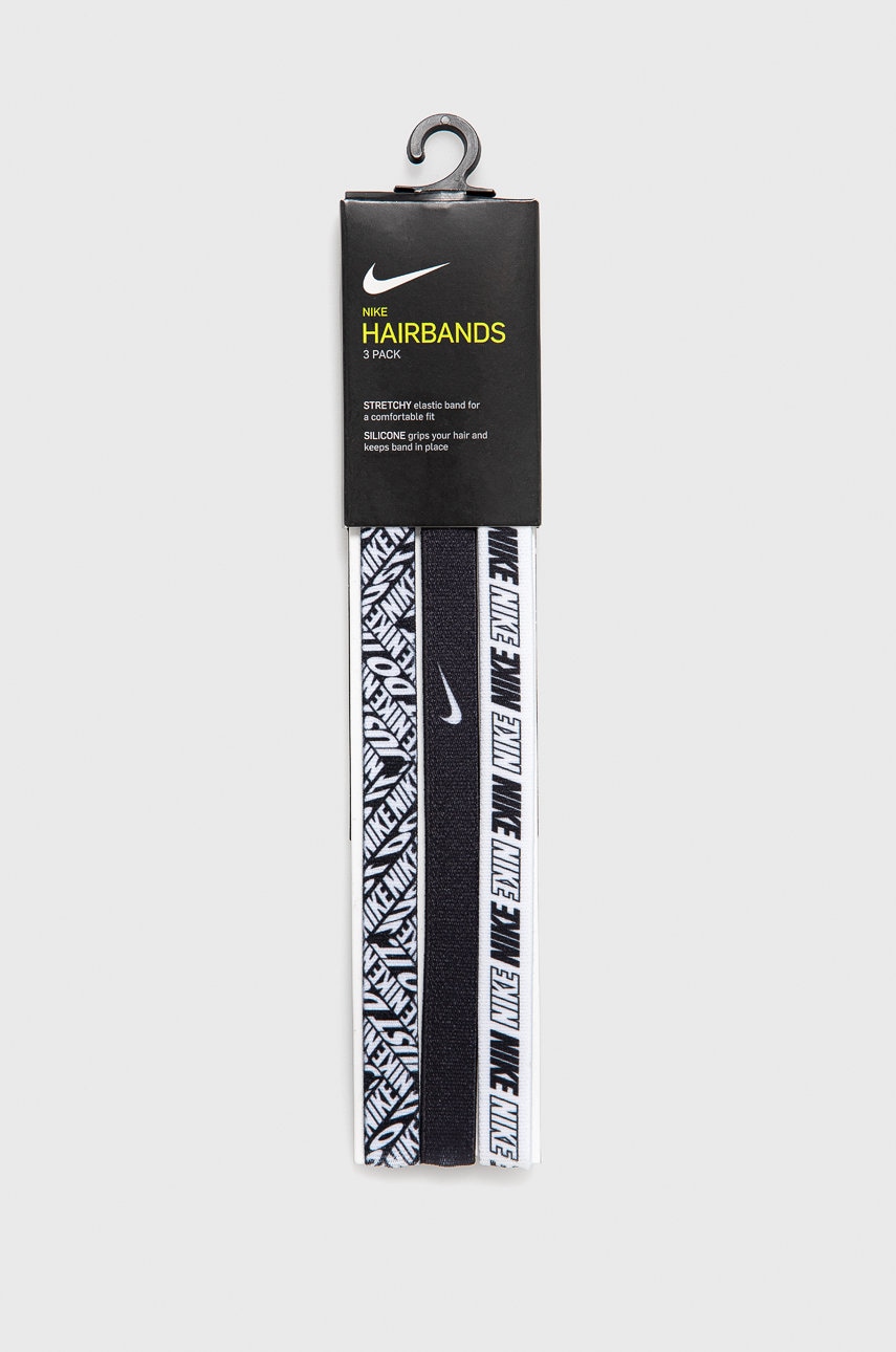 Σετ αθλητικών κορδελών Nike (3-pack) χρώμα: μαύρο