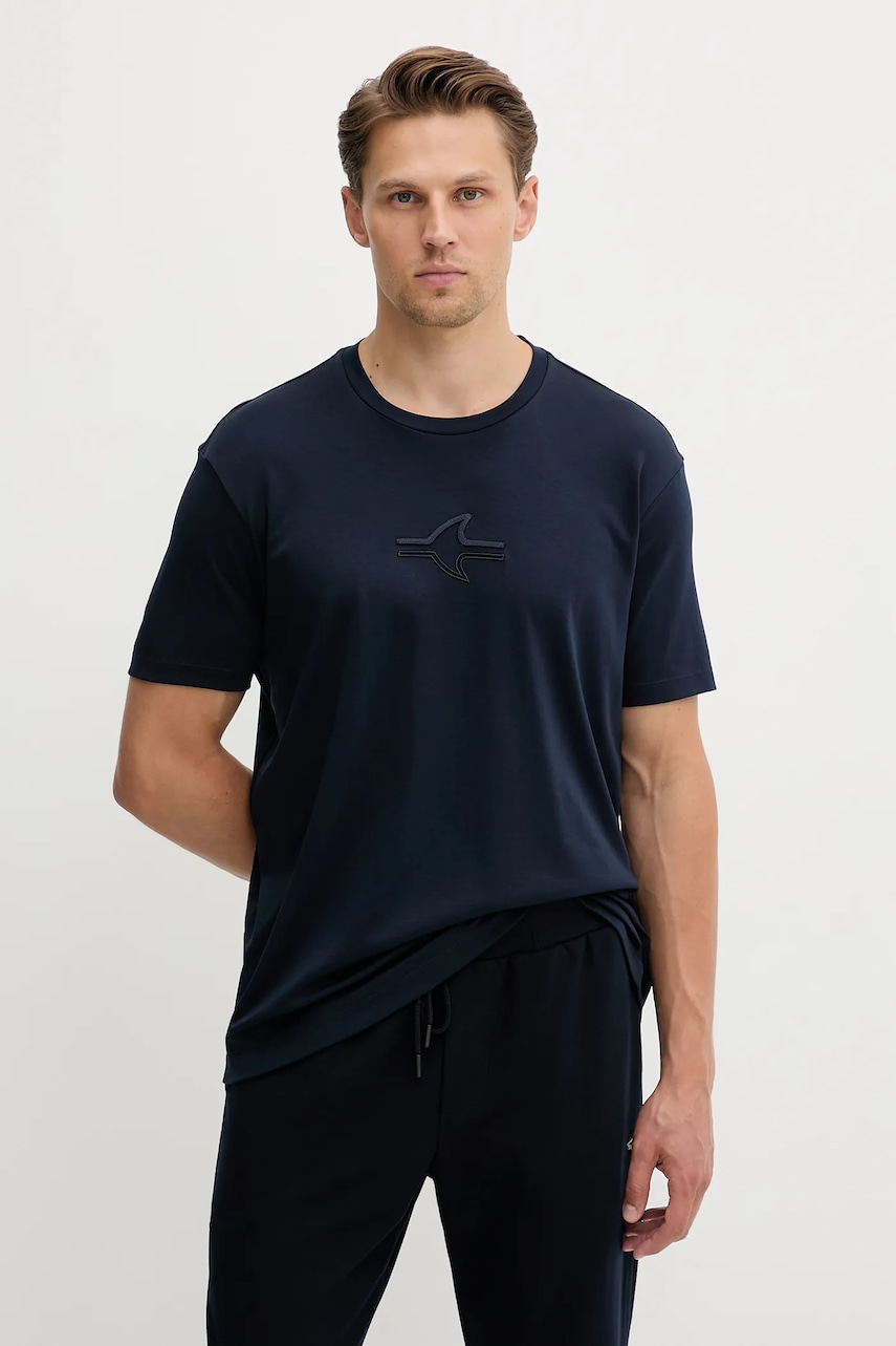 Βαμβακερό μπλουζάκι Paul&Shark Knitwear ανδρικά, χρώμα: ναυτικό μπλε, 15311641