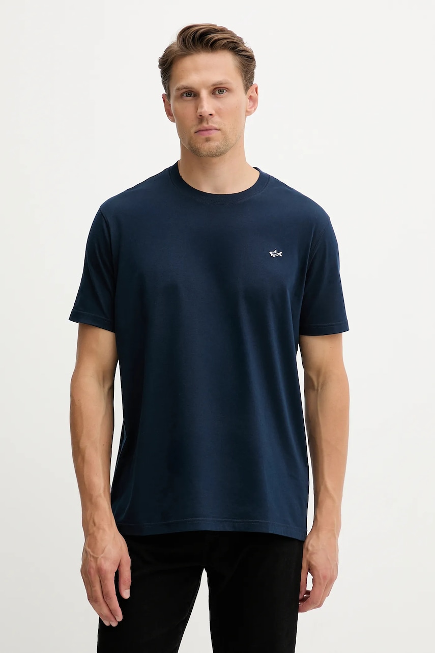 Βαμβακερό μπλουζάκι Paul&Shark Knitwear ανδρικά, χρώμα: ναυτικό μπλε, 99311005