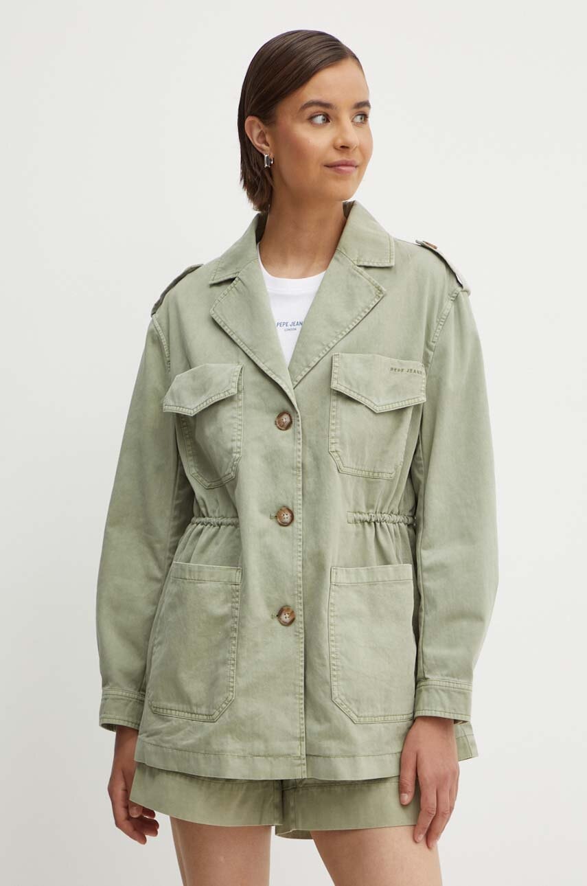 Τζιν μπουφάν Pepe Jeans ANNIE χρώμα: πράσινο, PL402425