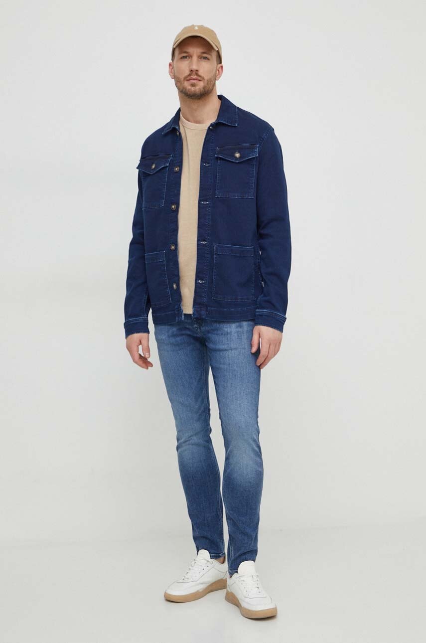 Τζιν μπουφάν Pepe Jeans BINGHAM GDG ανδρικό, χρώμα: ναυτικό μπλε PM402957